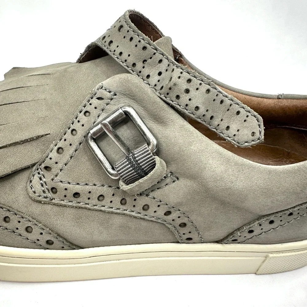Frye gray Kiltie fringe sneaker Oxford preppy loafer brogue wingtip buckle 7.5 - Picture 7 of 13